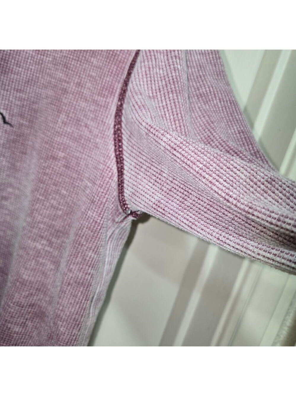 Maurices Waffle Knit Graphic Top Medium Mauve Thermal - Picture 9 of 13